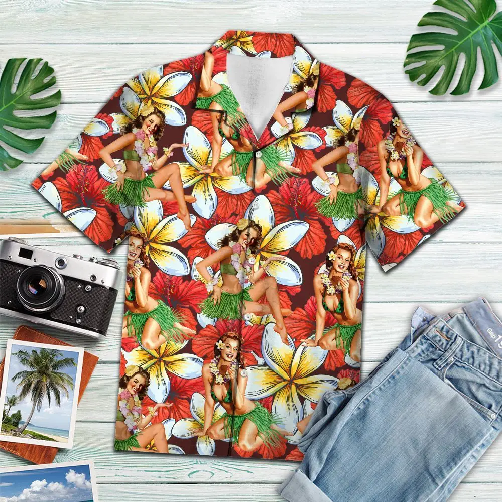 

Summer New American Retro Hawaiian Shirt Men's Short Sleeve Shirts Flower Coconut Tree Print Men Shirt Vintage Clothes Camisa