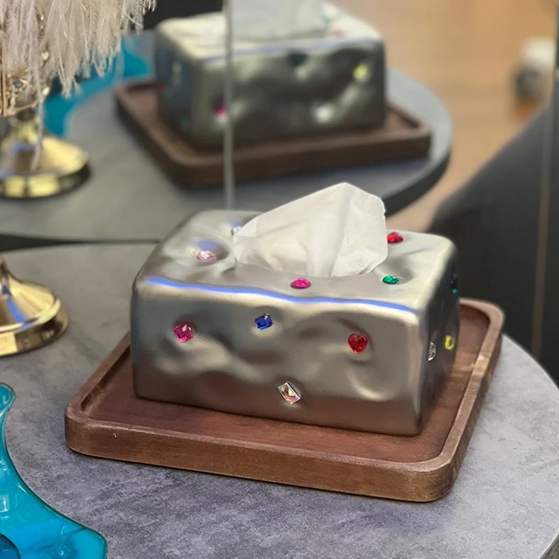 

Домашний декор, креативная коробка для салфеток из драгоценных камней, керамические изделия, Современное украшение для интерьера стола, кухонные аксессуары для хранения, декор для толиета