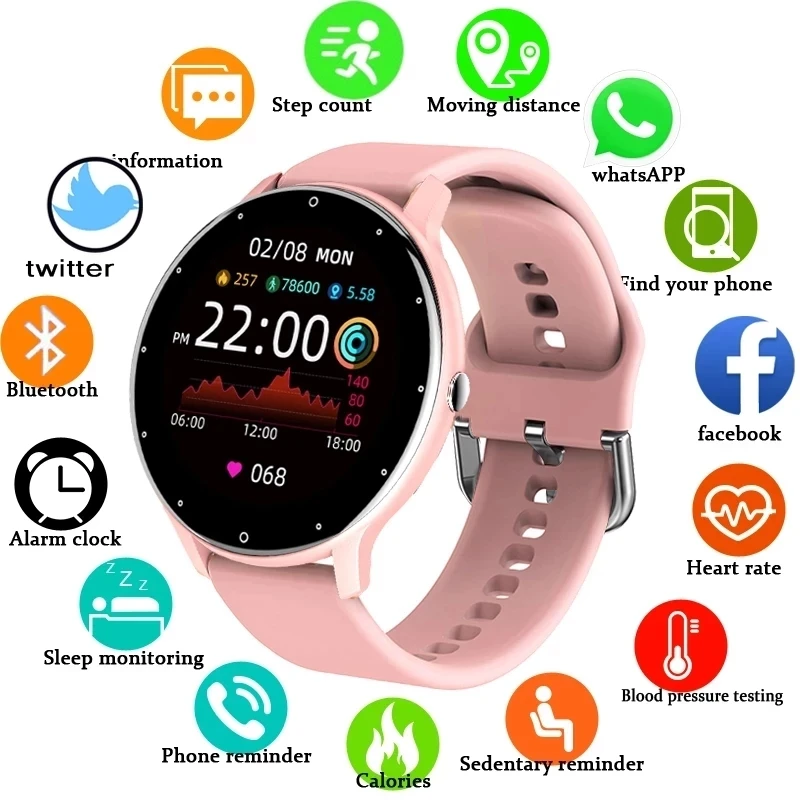 

LIGE Women Smart Band Watch Real-time Weather Forecast Activity Tracker Watches Heart Rate Monitor Sports Ladies Smart Watch Men