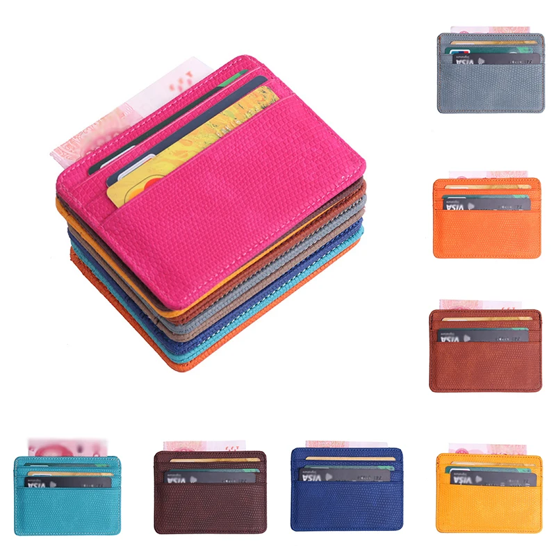 

Ultra-thin Card Holder Mini Wallet Driver License Cover Fashion Women Lizard Pattern Multi Slot Bank Card Package Coin Purse