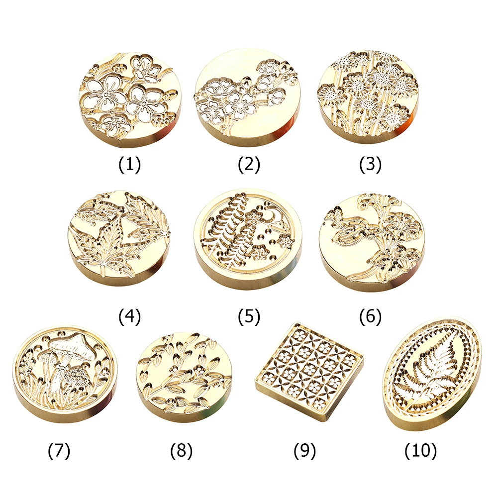 Печать в ретро стиле с цветами и листьями латунные головки винтажные антикварные