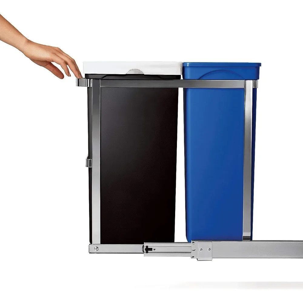 35 литров/9 3 галлонов двойное отделение под прилавок кухонный шкаф выдвижная