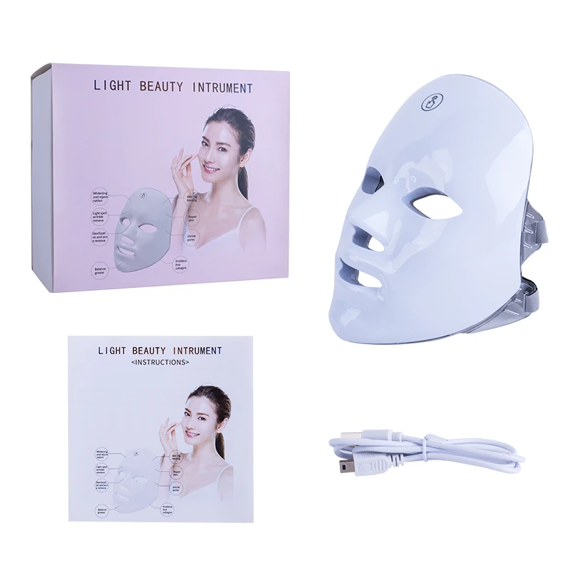 LESEN 7-цветная светодиодная маска для лица фотонная терапия против прыщей морщин