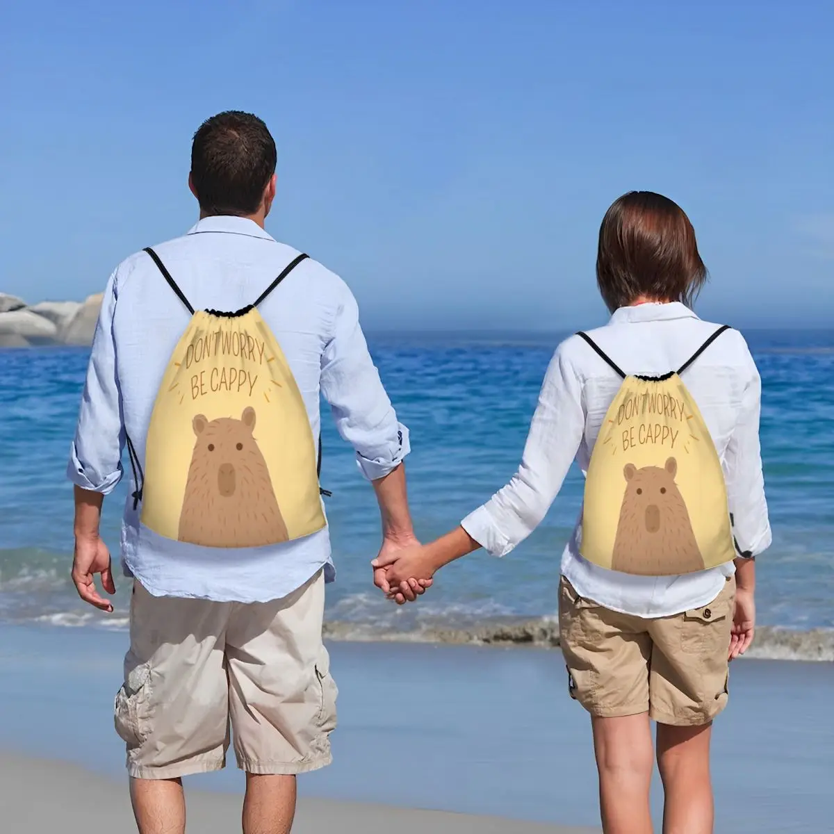 Женский и мужской рюкзак на шнурке Don't yourself Be спортивный портативная Милая