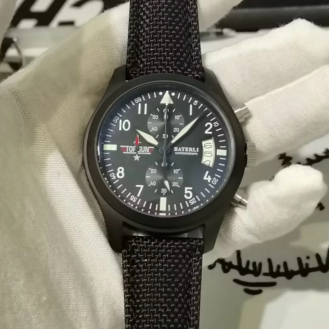 

Мужские водонепроницаемые часы-хронограф, 40 мм, 50 м