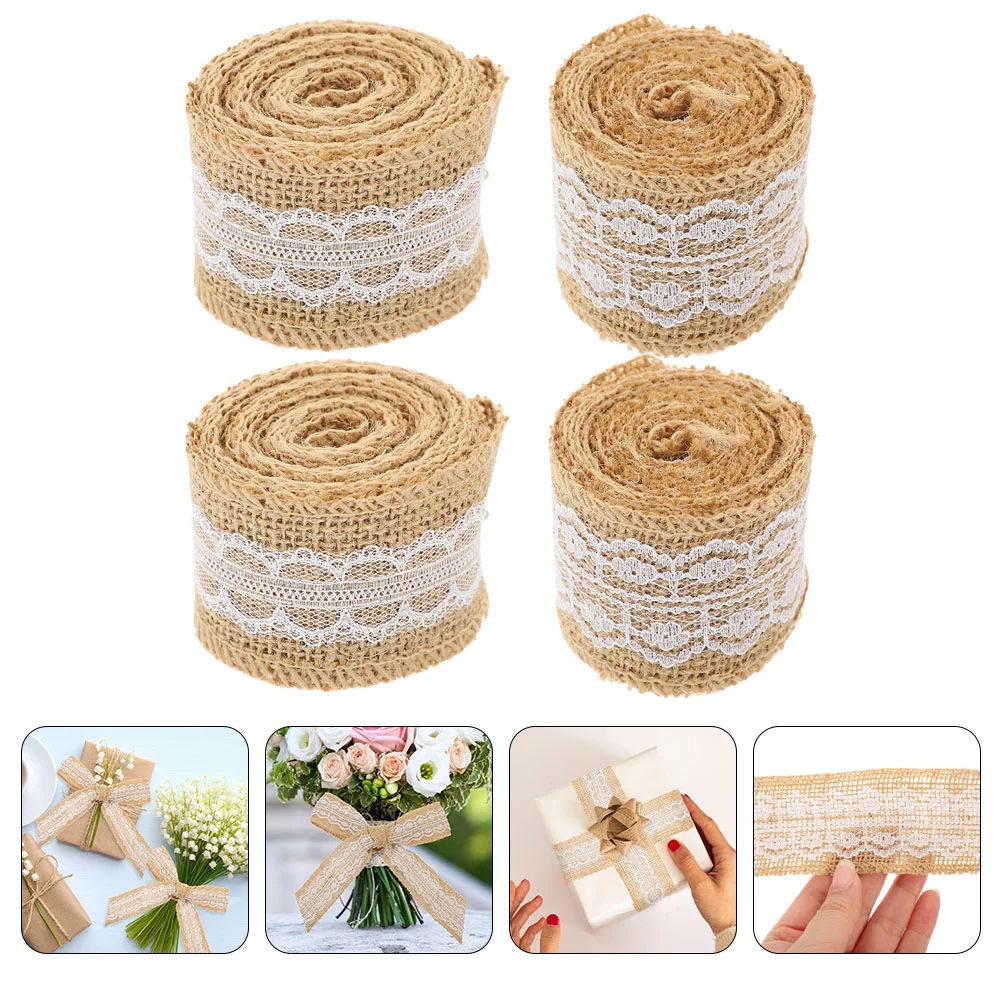 

Изящная подарочная лента, кружевные джутовые кольца ручной работы, удобная износостойкая упаковка