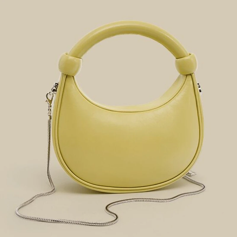 2023 New Women's Handbag Half-moon Design Exquisite Crescent Fashion One Shoulder Bag Lady Cute Chain Small Crossbody Bag