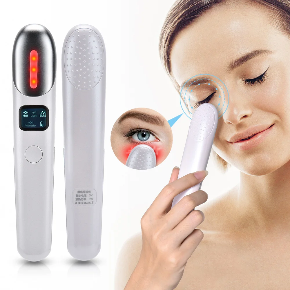 Ems Trillingen Ogen Massage Rood Licht Therapie nuskin Anti Rimpels Verwijderen Donkere Cirkel Anti Aging Eye Care Massager images - 6