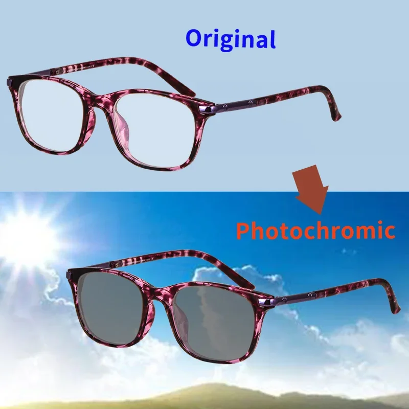 SHINU фотохромные очки для чтения женщин закрытые увеличительное стекло голубые