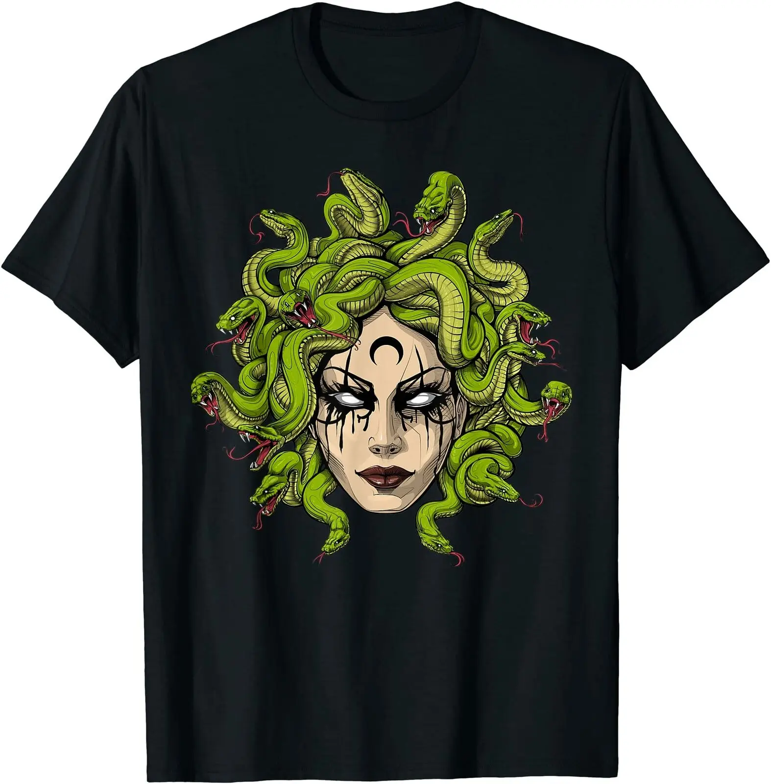 

Medusa Greek Goddess Snakes Ancient Greece Mythology Gothic O-Neck Cotton T Shirt Men Casual Short Sleeve Tees Tops