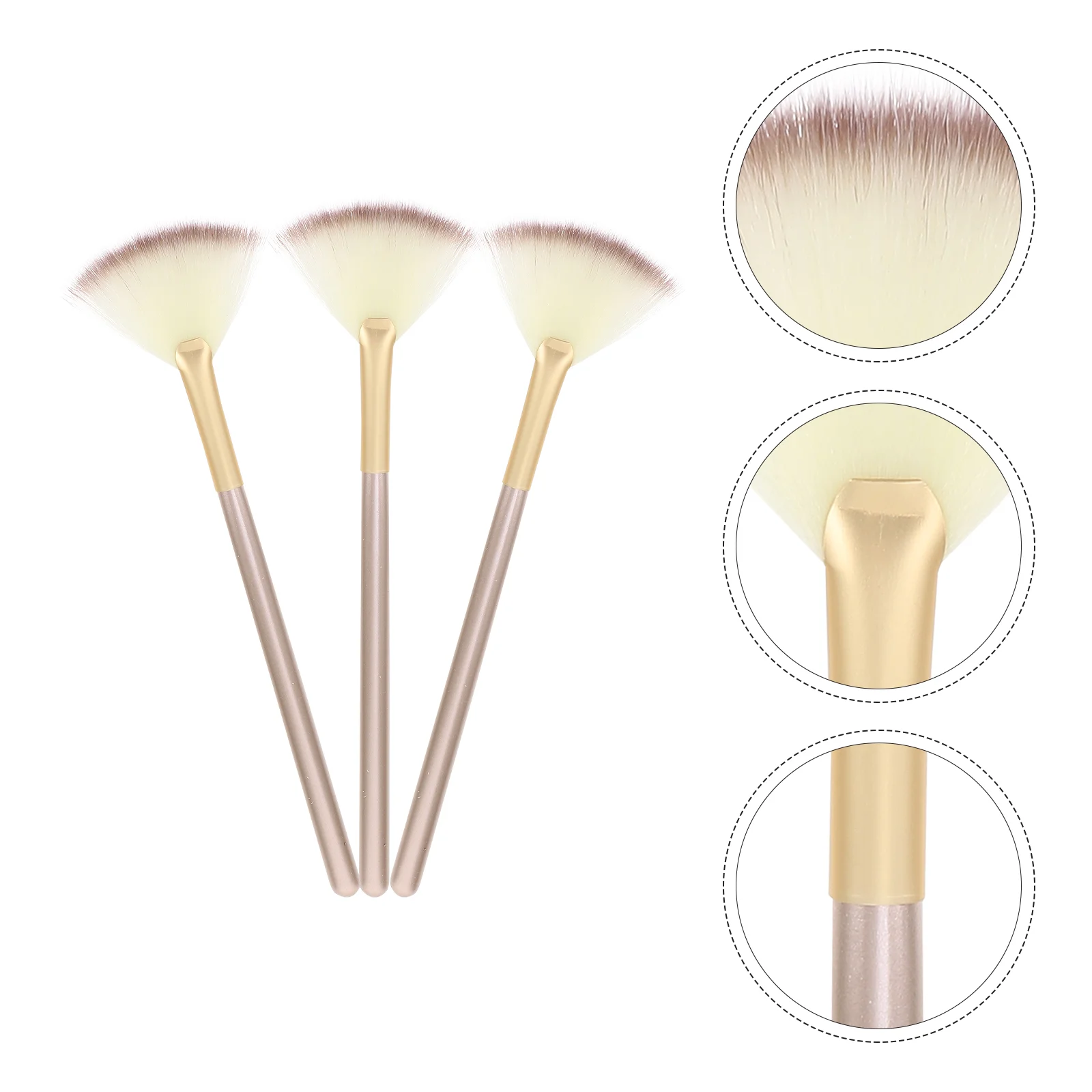

3 Pcs Skin Care Brush Face Makeup Large Fan Applicators Facial Mask Contouring