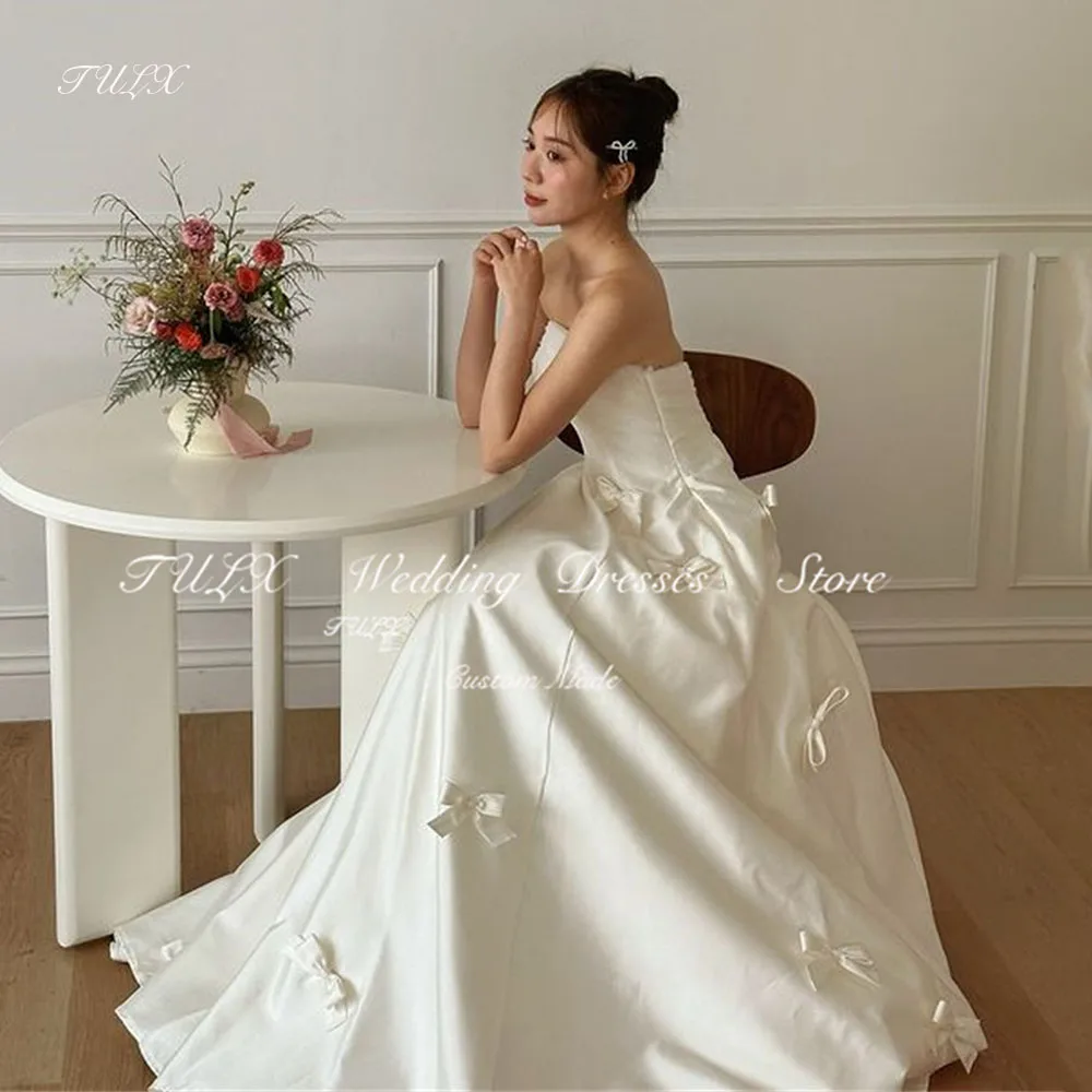 Элегантный корейский корсет с бантом без бретелек свадебные платья фотосъемка