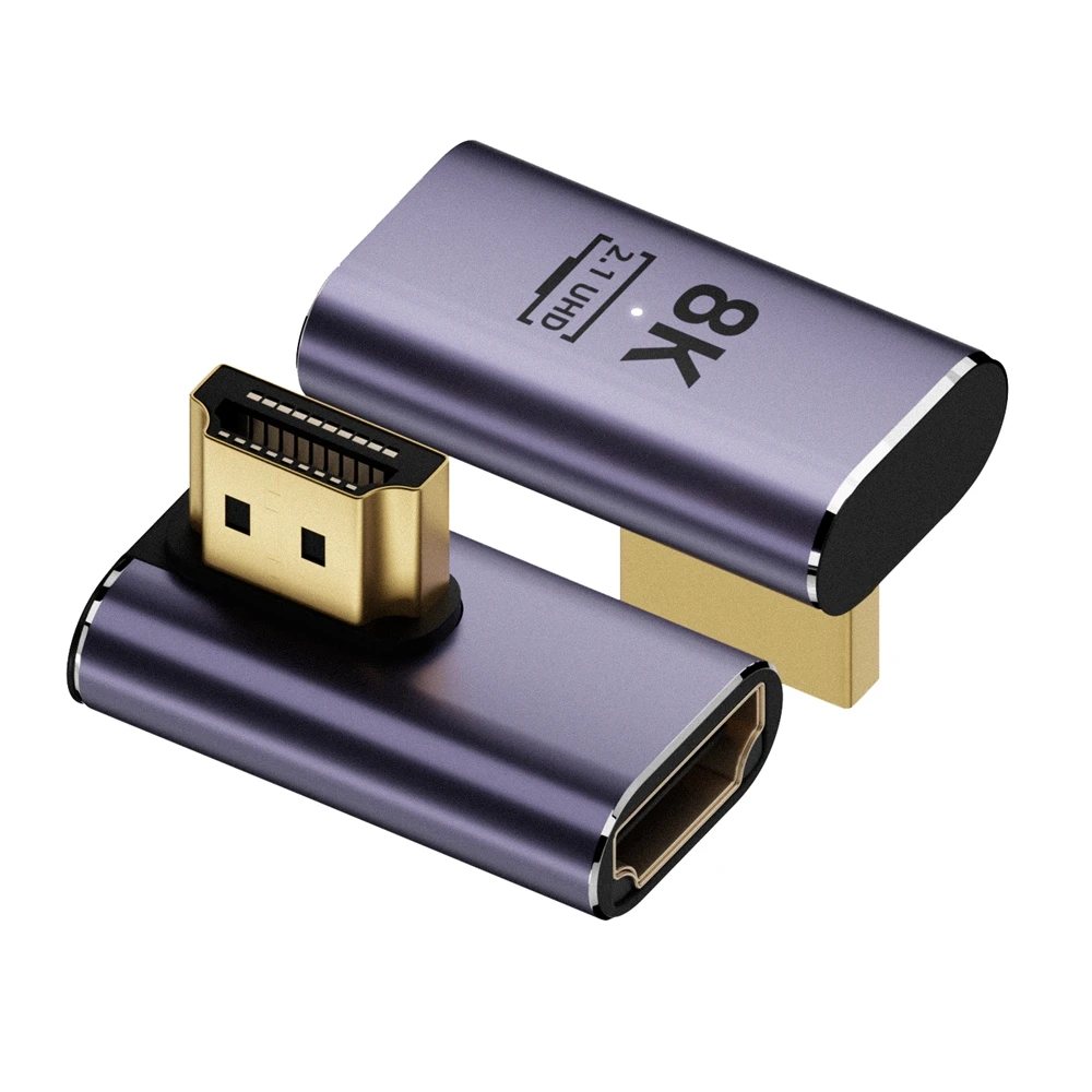 

Адаптер для кабеля 8K 60 Гц 2,1 штекер-гнездо 48 Гбит/с адаптер преобразователь Поддержка 4K 120 Гц колено/прямой для проектора настольного компьютера