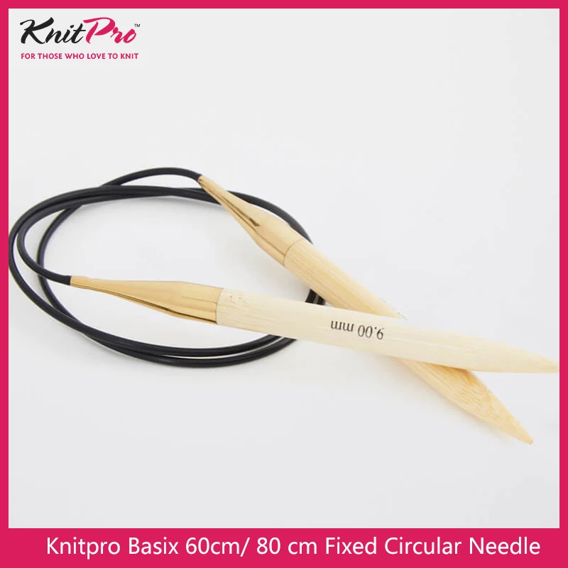 Фото Фиксированная круглая игла Knitpro Basix, береза, 80 см №4