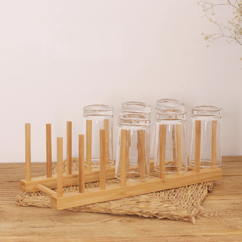 

Bamboo Wooden Dish Drainer Rack Plate Rack Stand Pot Lid Holder Kitchen Cabinet Organizer Pan Cups Stand Kitchen Accessories