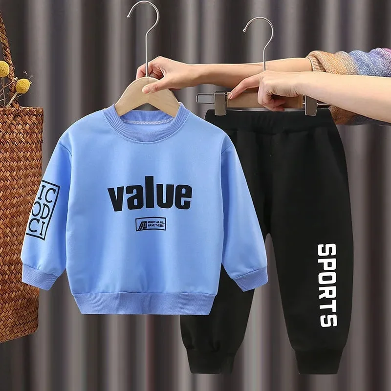 

Children's Sweater Set Two Piece for Big Children Boys' Autumn Clothes Girls' Casual Sportswear Baby Clothes