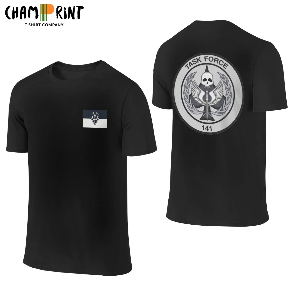 

Front Back Two Sides Task Force 141 T-Shirts for Men Forward Observation Group Creative Cotton Tee Shirt Short Sleeve T Shirts