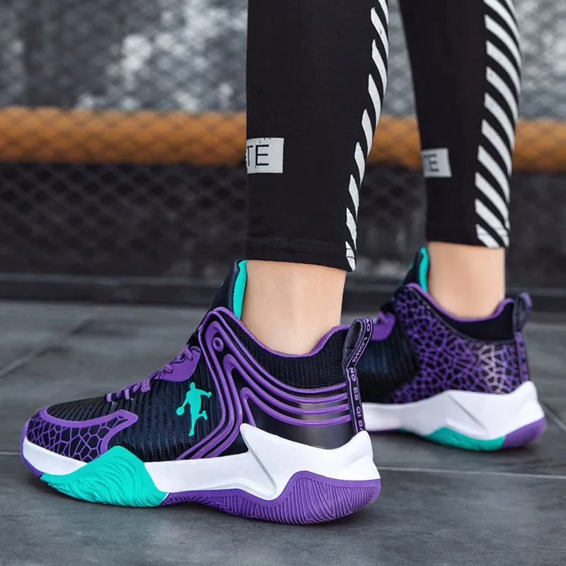 Hot Sale Brand Kids Basketball Shoes Boys Sneakers Non-slip Child Trainer Basket Shoes Outdoor Leather Children Sport Shoes