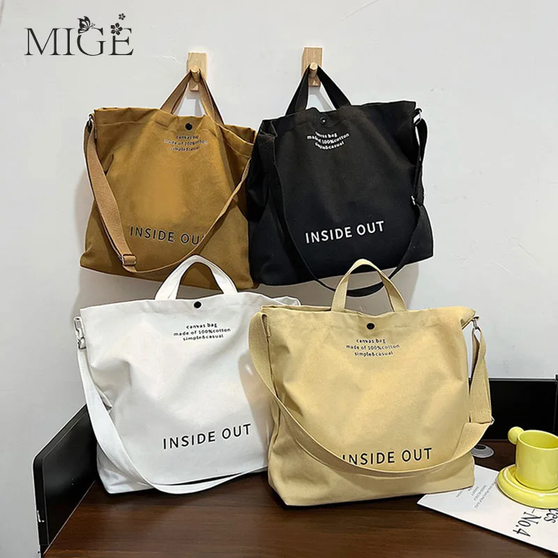 

2022 Women's Tote Bag Casual Large Capacity Shoulder Bags Shopper Canvas Letter Fashion Harajuku Zipper Print Ulzzang Handbags