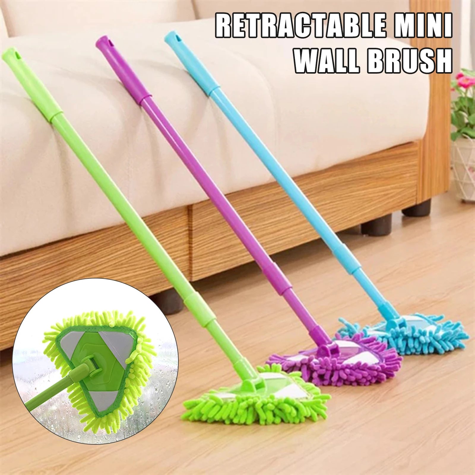 

180 Degree Rotatable Adjustable Triangular Cleaning Mop Home Wall Ceiling Floor Cleaning Mop