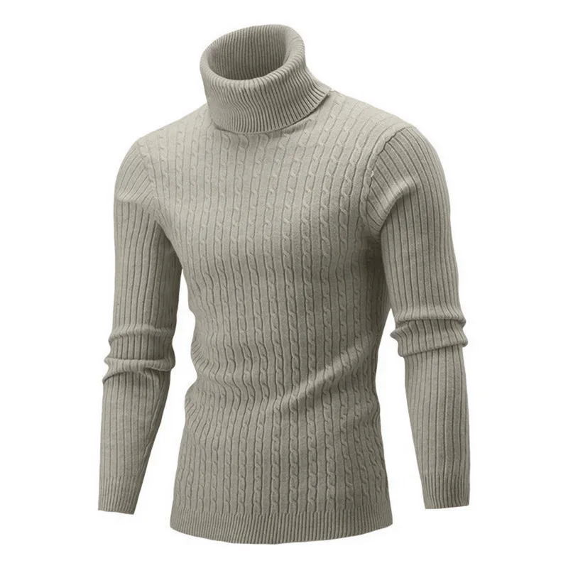 Men'S Sweater Autumn And Winter Thermal High-Necked Twist Bottoming Shirt Warm Sweater Men