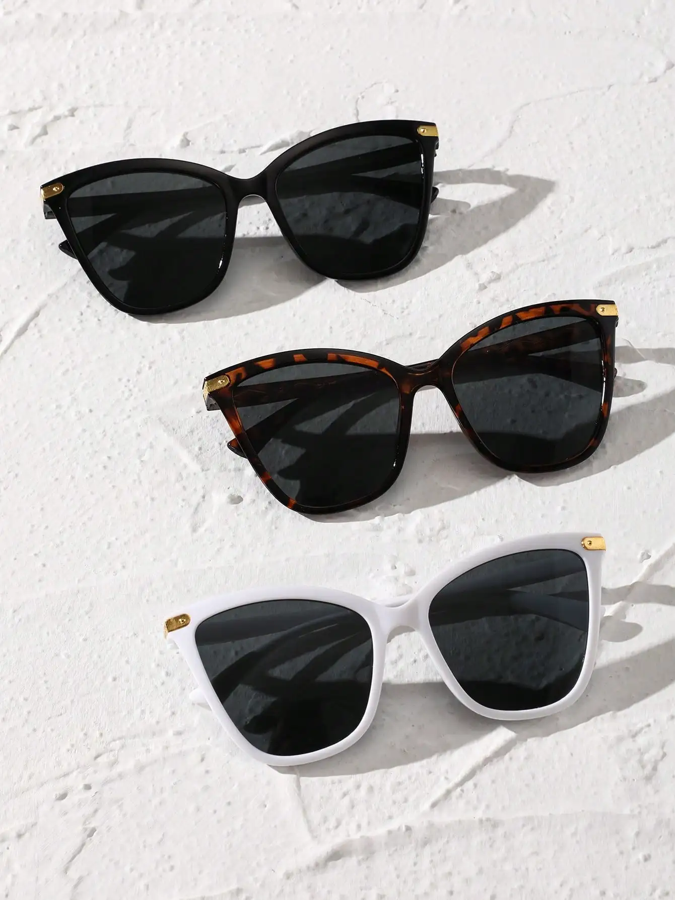 3 Комплекта Солнцезащитных Очков Унисекс кошачий Глаз В Модной Пластиковой