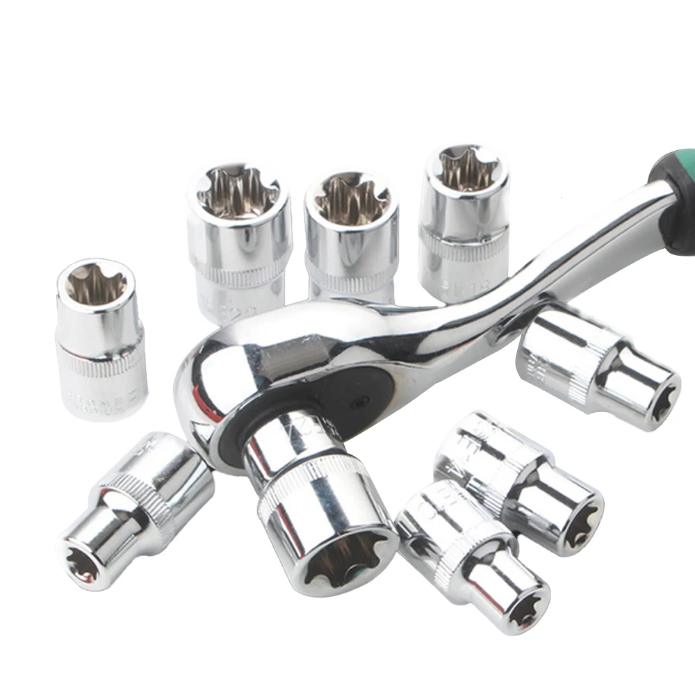 Набор Головок Из 14 Предметов Для Гаечных Ключей Наружных Отверток Torx Star Ремонта