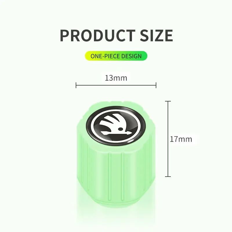 Светящиеся колпачки клапанов Ночная светящаяся автомобильная шина декор для Skoda