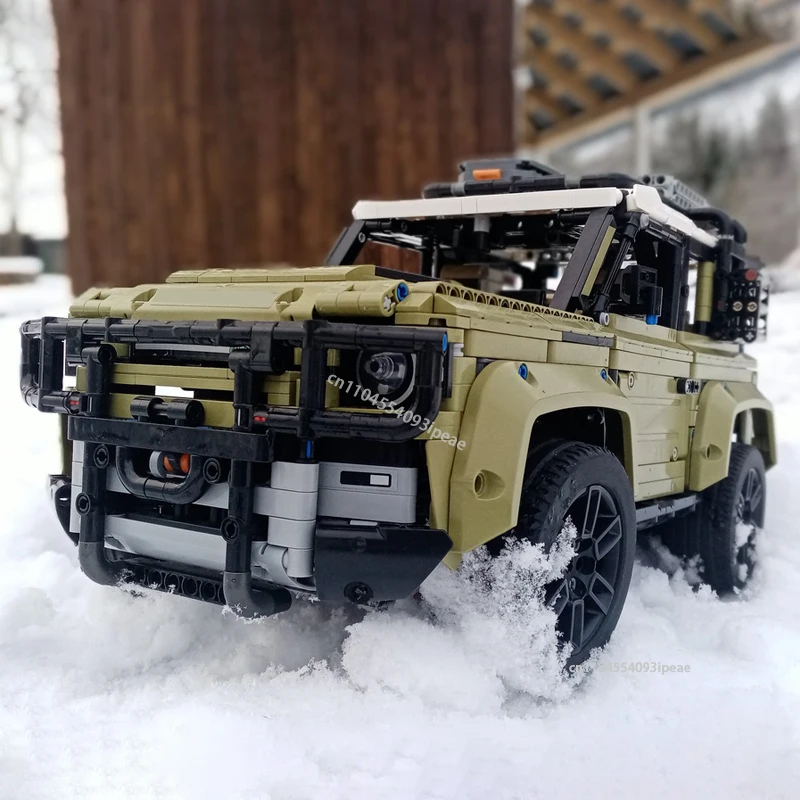 Фото MOC буксирный бар, фаркоп, фонари, сцепный складной домкрат, строительные блоки для Defender 42110, обновленный прицеп, сделай сам, кирпичи, детская игрушка в подарок №3