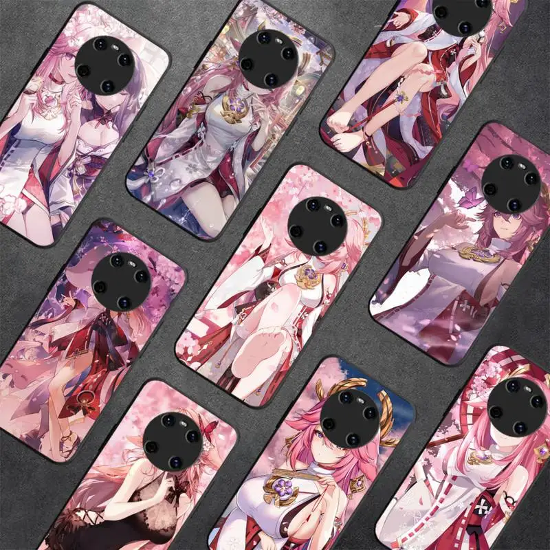 

Genshin Impact Yae MIko Phone Case for Samsung A51 A30s A52 A71 A12 for Huawei Honor 10i for OPPO vivo Y11 cover