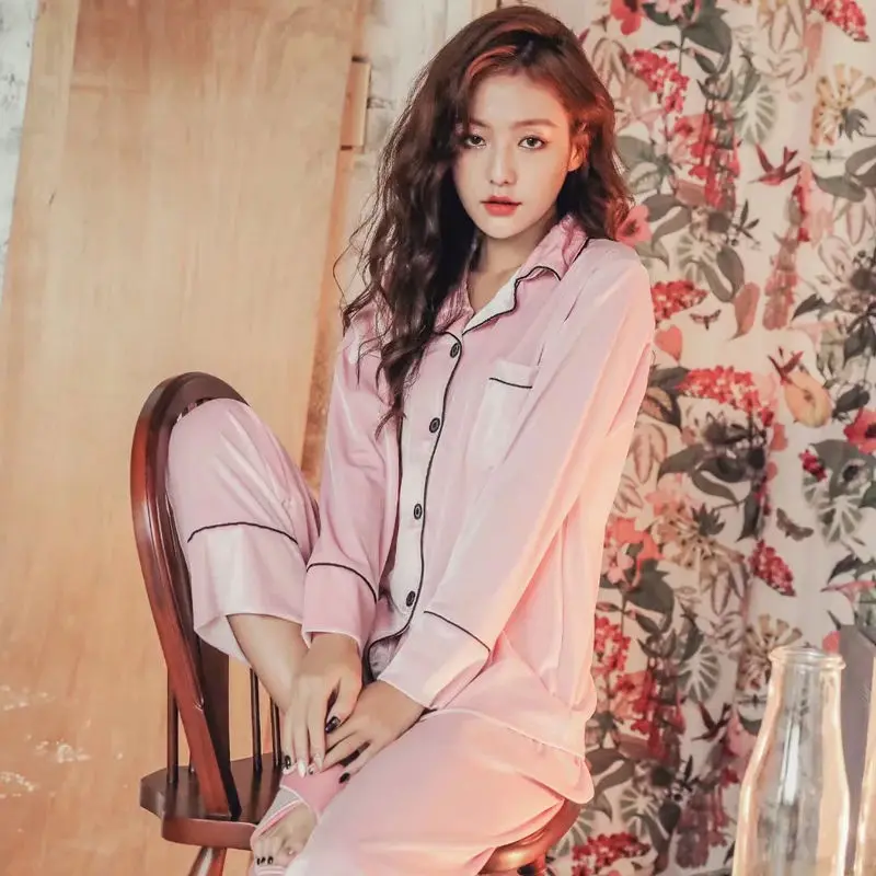 2pcs/Lot Autumn Winter Women Pajamas Sets Satin Velvet Sexy Warm Homewear Pijama Pyjamas Suit For Women