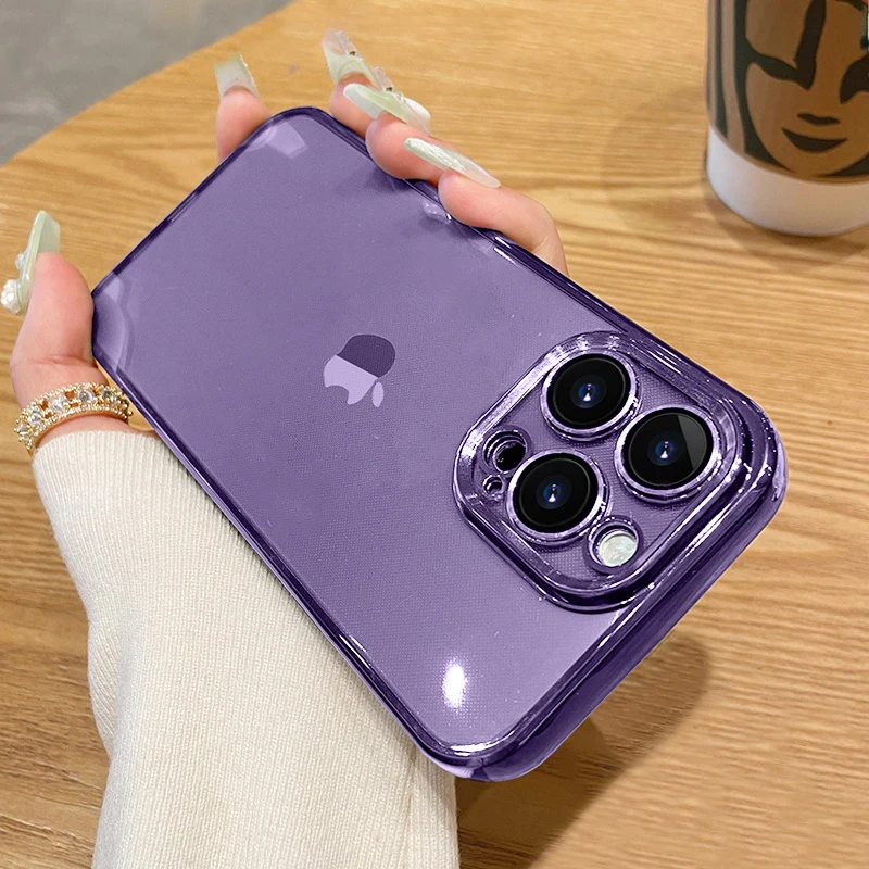 Роскошный прозрачный чехол с квадратным покрытием для телефона iPhone 14 13 12 11 Pro Max Mini