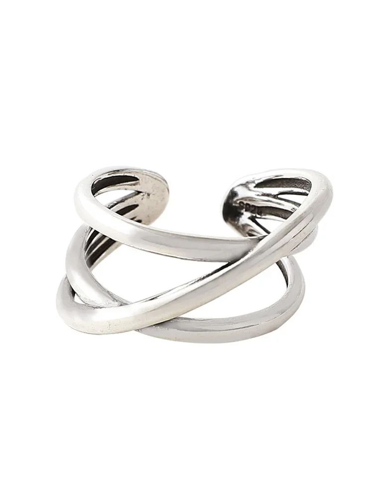 Винтажное корейское кольцо из серебра 925 пробы женское европейское простое