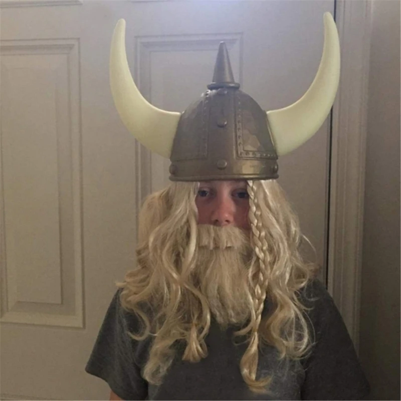 Средневековые шлемы викингов с рогами пластиковые норвежцы варварская шляпа
