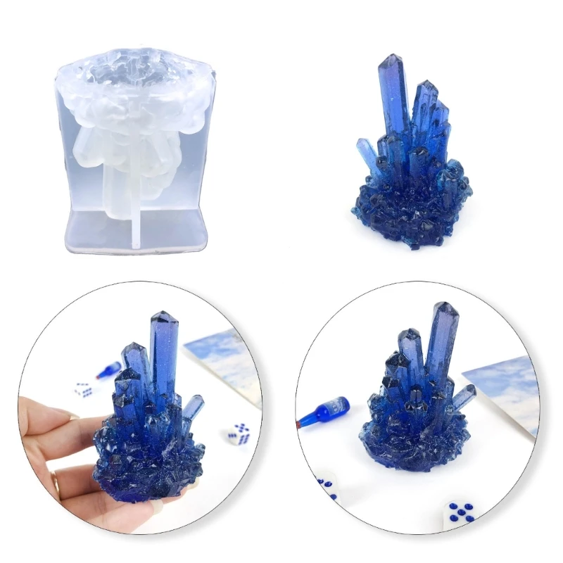 

Silicone Mold for Crafting Elegant Crystal Cluster Stone Decoration 3D Mold