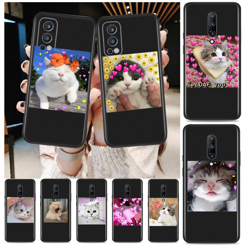 

Cute Love Cat For OnePlus 9 9R Nord CE 2 N10 N100 8T 7T 6T 5T 8 7 6 Pro Plus 5G Silicone Phone Case Cover Coque
