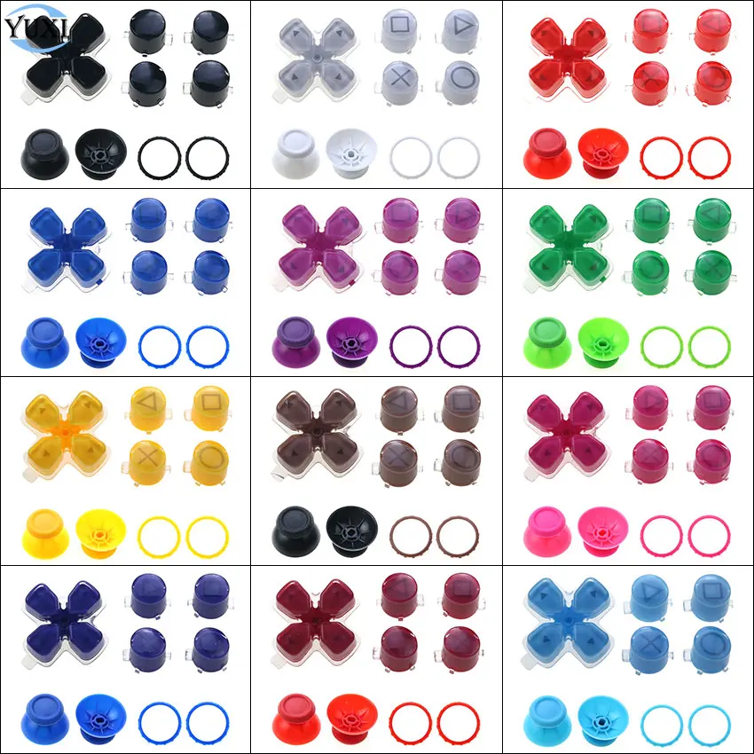 

YuXi Direction Function Key Jelly Buttons D-Pad Replacement For Playstation 5 PS5 Controller Thumb Stick Caps Accent Rings