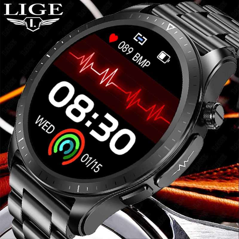 

Смарт-часы LIGE мужские с функцией измерения ЭКГ + ППГ