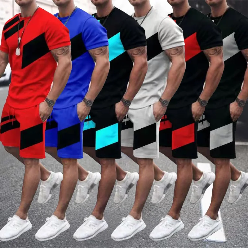 

Костюм мужской из 2 предметов, однотонная дышащая крутая рубашка с короткими рукавами, модная одежда, Новинка лета 2022