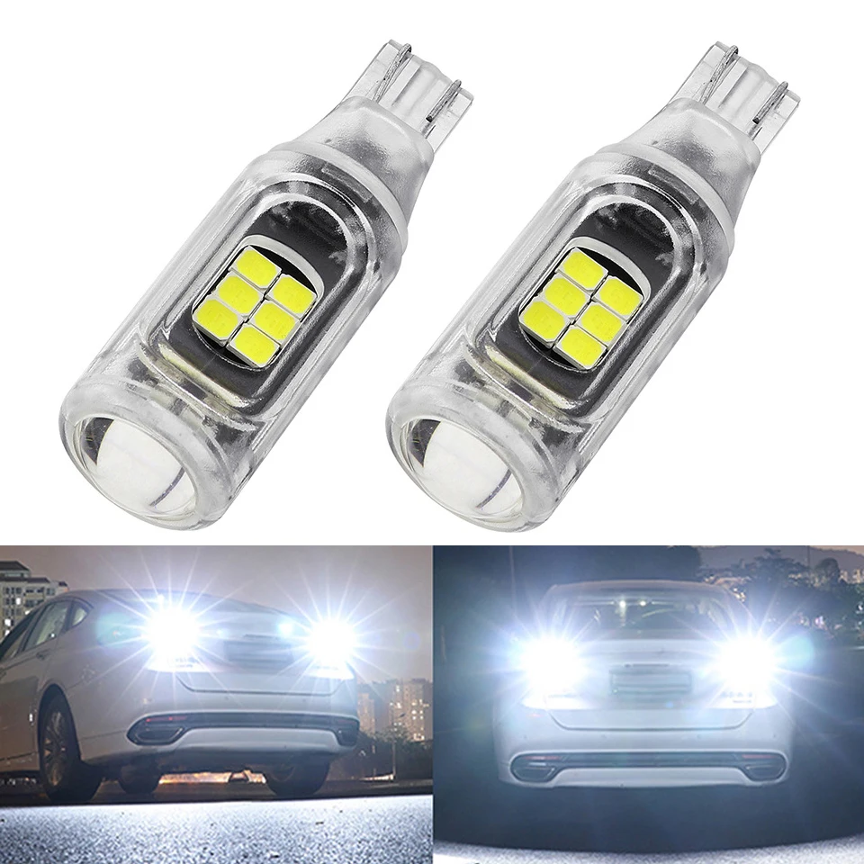 

2x Super Bright Reverse Back Parking Lamps T15 LED W16W Car Light Bulb 920 921 600LM Canbus Auto Polarity Free White 6000K 12V