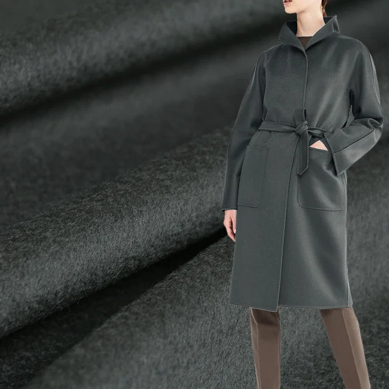 Серый кашемировый шерстяной материал Redraspberry с микро-волнистым покрытием женские