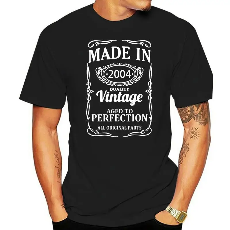 

Vintage 2004 18 Years Old T Shirt Men Cotton Short Sleeve T-shirt Tshirt Camiseta Clothing Funny New Father Birthday