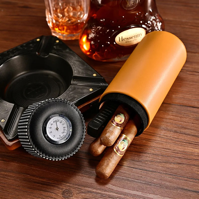 

Cigar Tube Jar with Hygrometer Mini Humidor Cigar Moisturizing Tube Box Case Cigar Holder Humidifier Tobacco Cigar Storage Tube