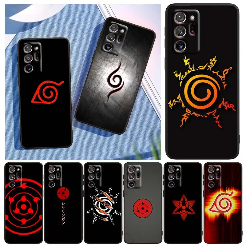 

Cool Japanese Naruto LoGo For Samsung Note 20 Ultra 10 Pro Lite 9 8 F52 F42 F22 M21 M60S M62 M31 M12 M32 Black Phone Case Capa