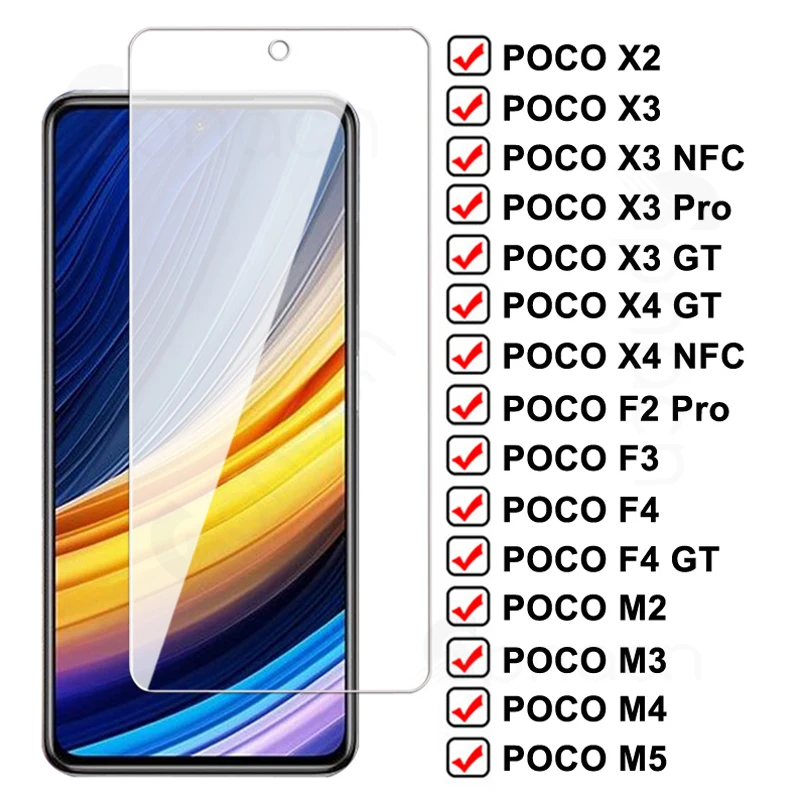 

11D Full Protection Glass For Xiaomi Poco X3 X4 NFC X2 F2 F3 F4 GT Tempered Screen Protector POCO M2 M3 M4 M5 Pro M5S Glass Film