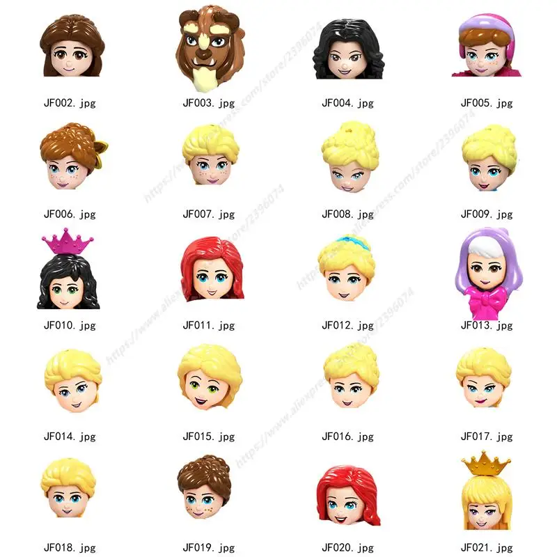 

Single F002-F021 models Girls Figures Head accessories Building Blocks toys Friends for children Series-155