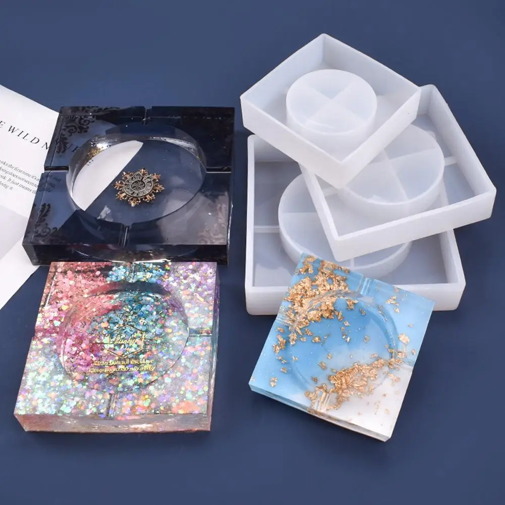 

NEW Diy Silicone Mold 3 Sizes Reusable Square Ashtray Molds Diy Craft Gifts For Epoxy Resin Polyester Resins