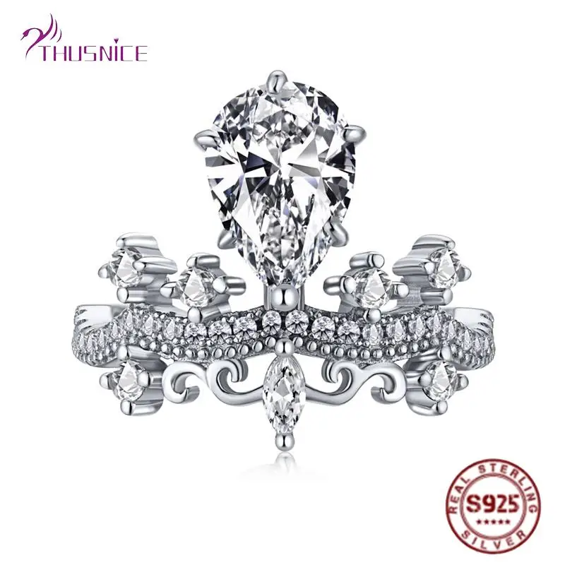 

Anillos Mujer 925 Sterling Silver Women's Ring Luxury Crown Zirconia Wedding Rings For Women Bride Silver 925 Fine Jewelry Gifts