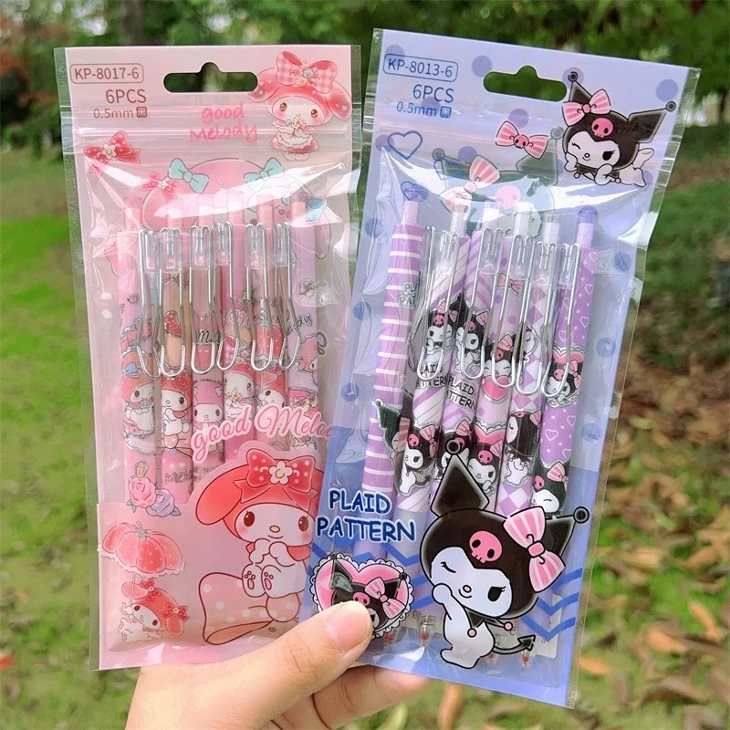 

12pcs Cute Pocket Neutral Pens Ins Style High Value 6pcs Set Hookable Girl Heart 0.5 Neutral Signature Black Pen Wholesale