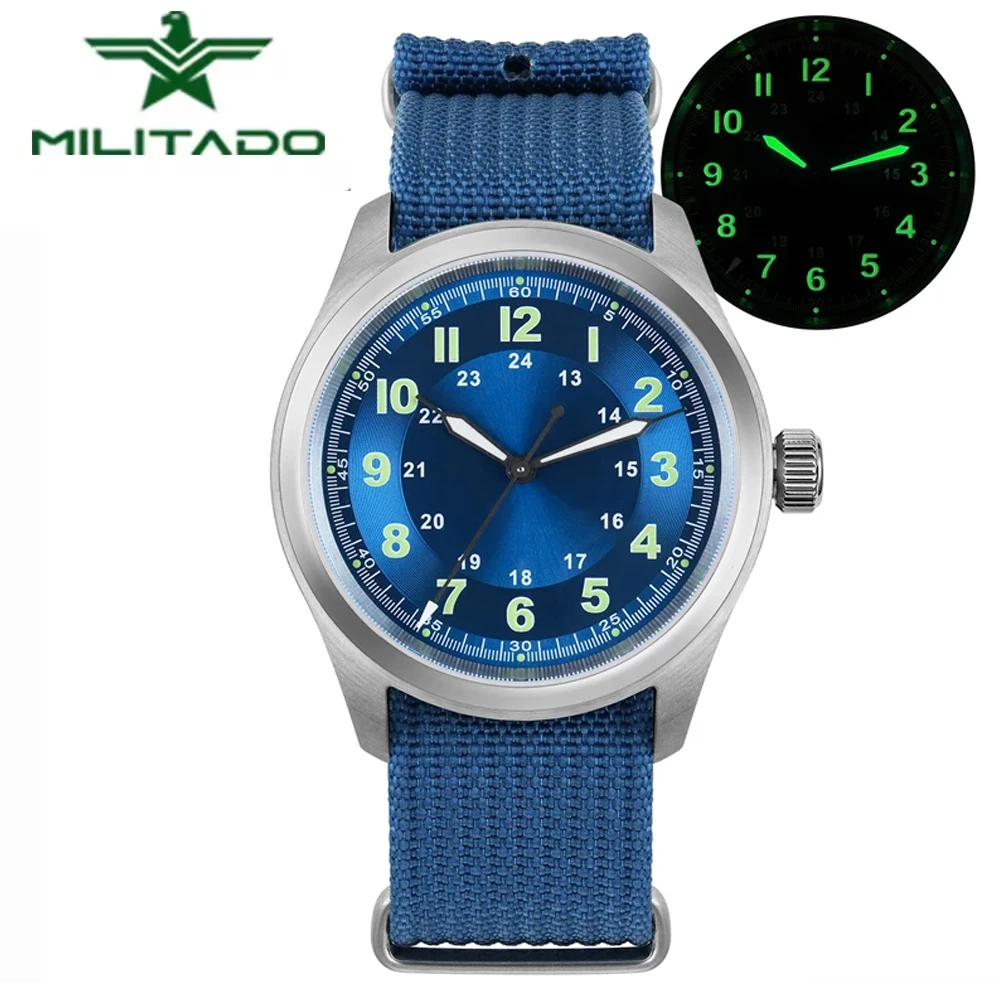 Часы мужские Кварцевые водонепроницаемые с двумя куполообразными сапфирами 38 мм